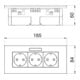 OBO Bettermann Vertr Steckdoseneinheit 3fach 84x185x59 rws SDE-RW D0RW3B-3