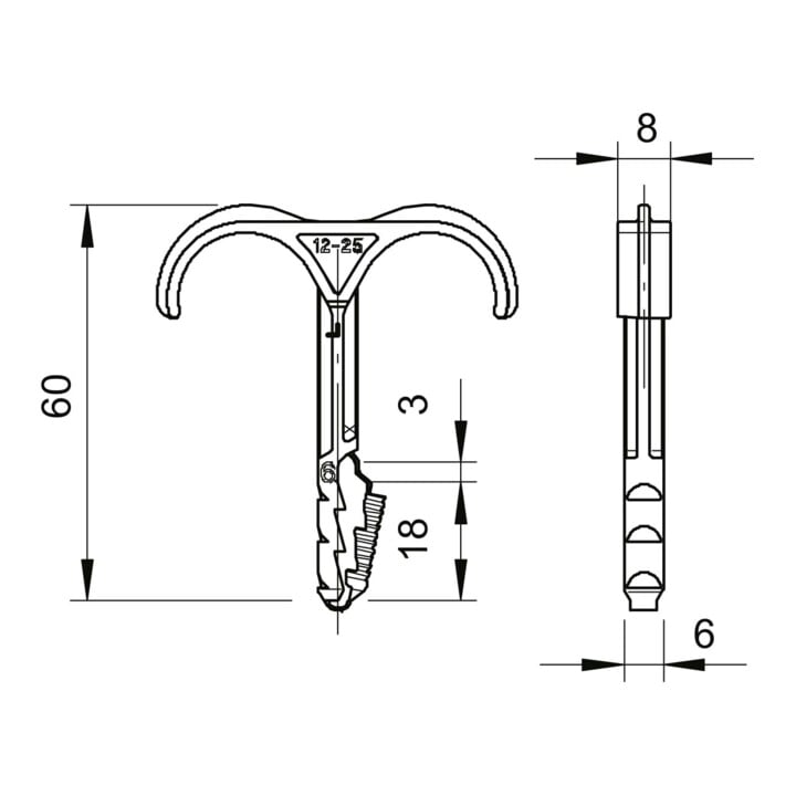 OBO Bettermann Vertr Steckschelle, doppel 2x4-12mm 1974 2X4-12