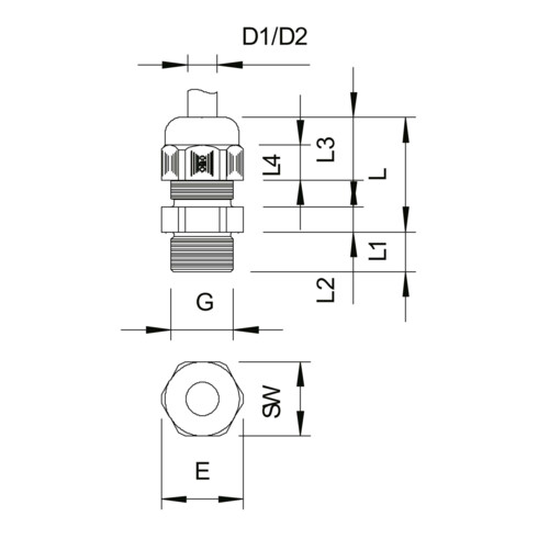 OBO Bettermann Vertr Verschraubung V-TEC PG11 LGR