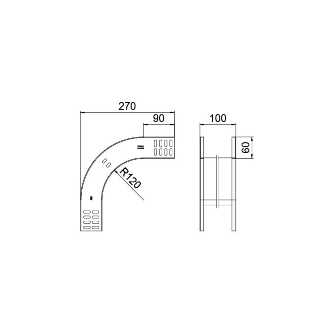 OBO Bettermann Vertr Vertikalbogen 90Grad 60x100mm RBV 610 F FS