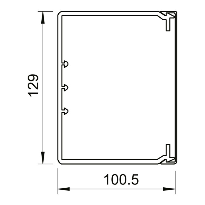 OBO Bettermann Vertr Wand+Deckenkanal m.Obert. 100x130mm,PVC WDK100130CW