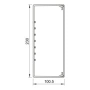OBO Bettermann Vertr Wand+Deckenkanal m.Obert. 100x230mm,PVC WDK100230RW-3