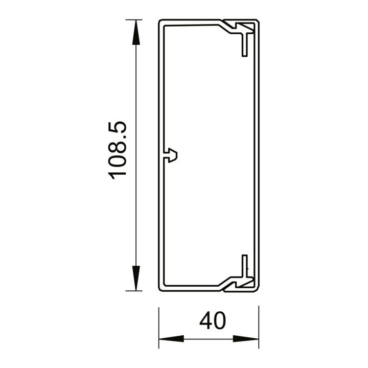 OBO Bettermann Vertr Wand+Deckenkanal m.Obert. 40x110mm,PVC WDK40110RW