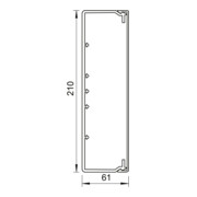 OBO Bettermann Vertr Wand+Deckenkanal m.Obert. 60x210mm,PVC WDK60210CW-3