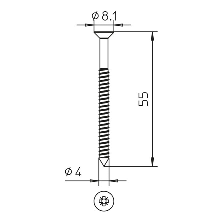 OBO Bettermann Vis à tête fraisée 4,0x55mm BSK-S0955