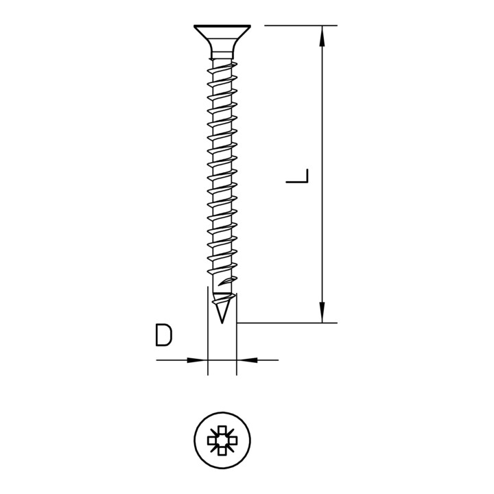 OBO Bettermann Vis Sprint à tête fraisée cruciforme 4,0x25 mm 4759