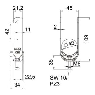 OBO Bügelschelle 34-40mm BS-W1-K-40 FT