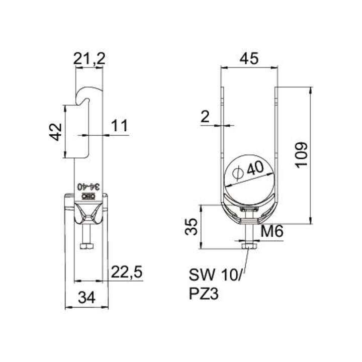 OBO Bügelschelle 34-40mm BS-W1-K-40 FT