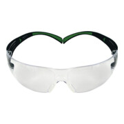 3M Occhiali di protezione SecureFit-SF400, stanghette nero verde, lente PC chiara EN166 EN170