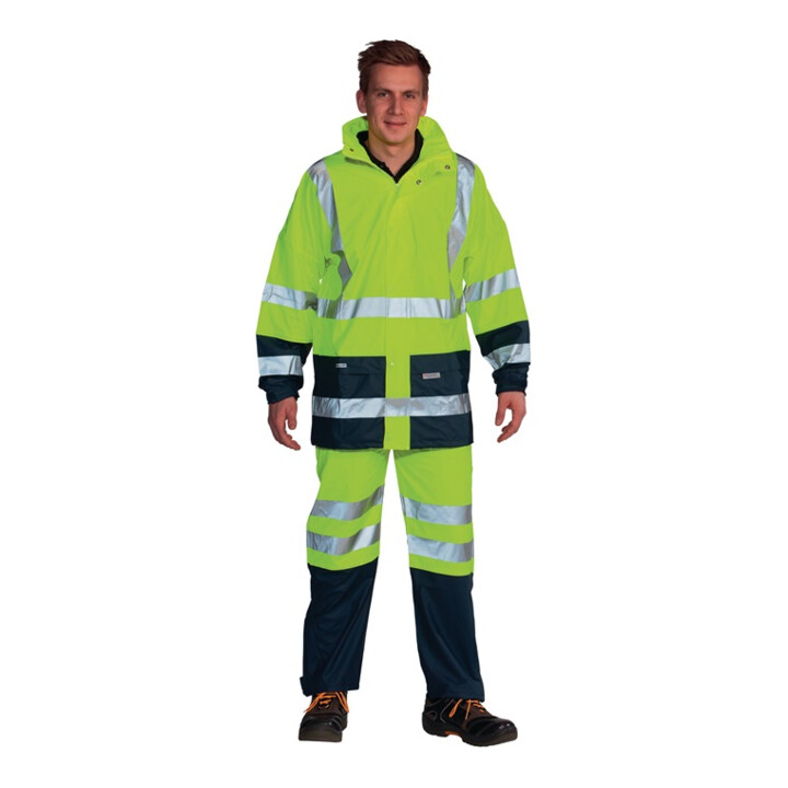 Ocean Warnschutz-Regenjacke gelb/marine Gr.M HIGH-VIS Comfort Stretch