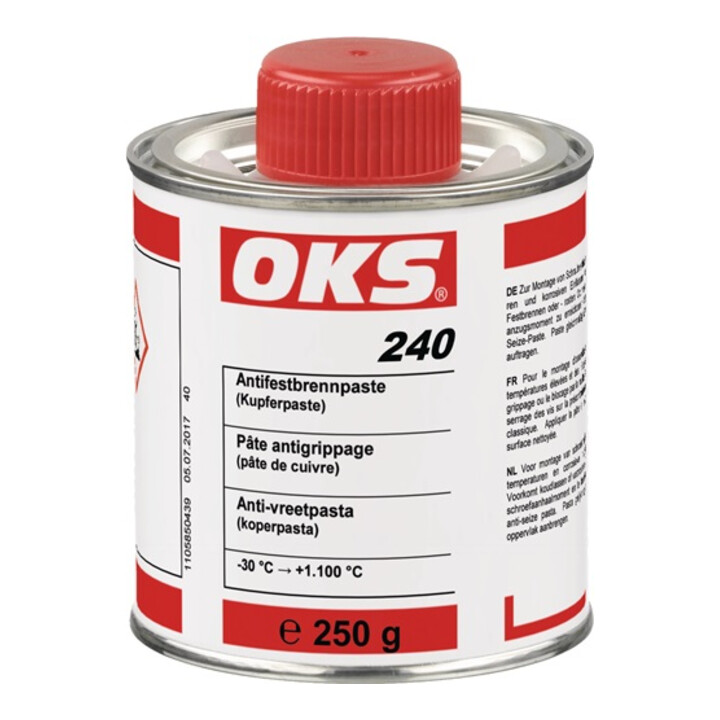 OKS Antifestbrennpaste, Kupferpaste 240 mit MoS2 kupferbraun Pinseldose 250g