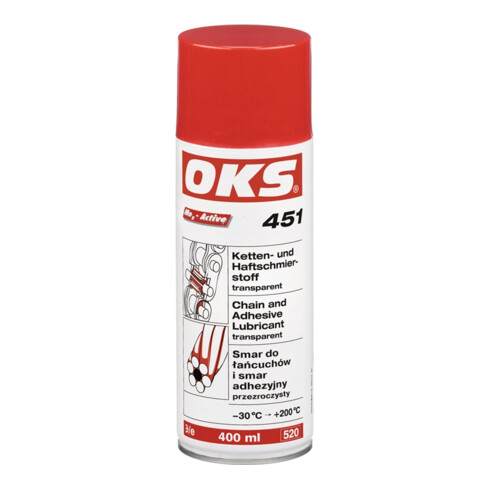 OKS lubrifiant pour chaîne et adhésif 451 spray résistant à l'eau 400ml