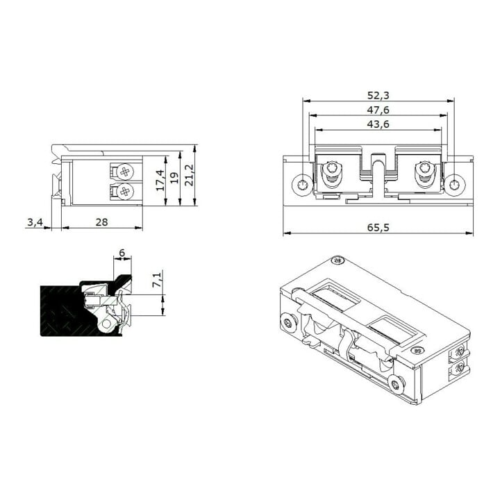 Opener & Closers E-Öff 5U3X21 9-24V AC/DC AS+mécanique+Ar+chute