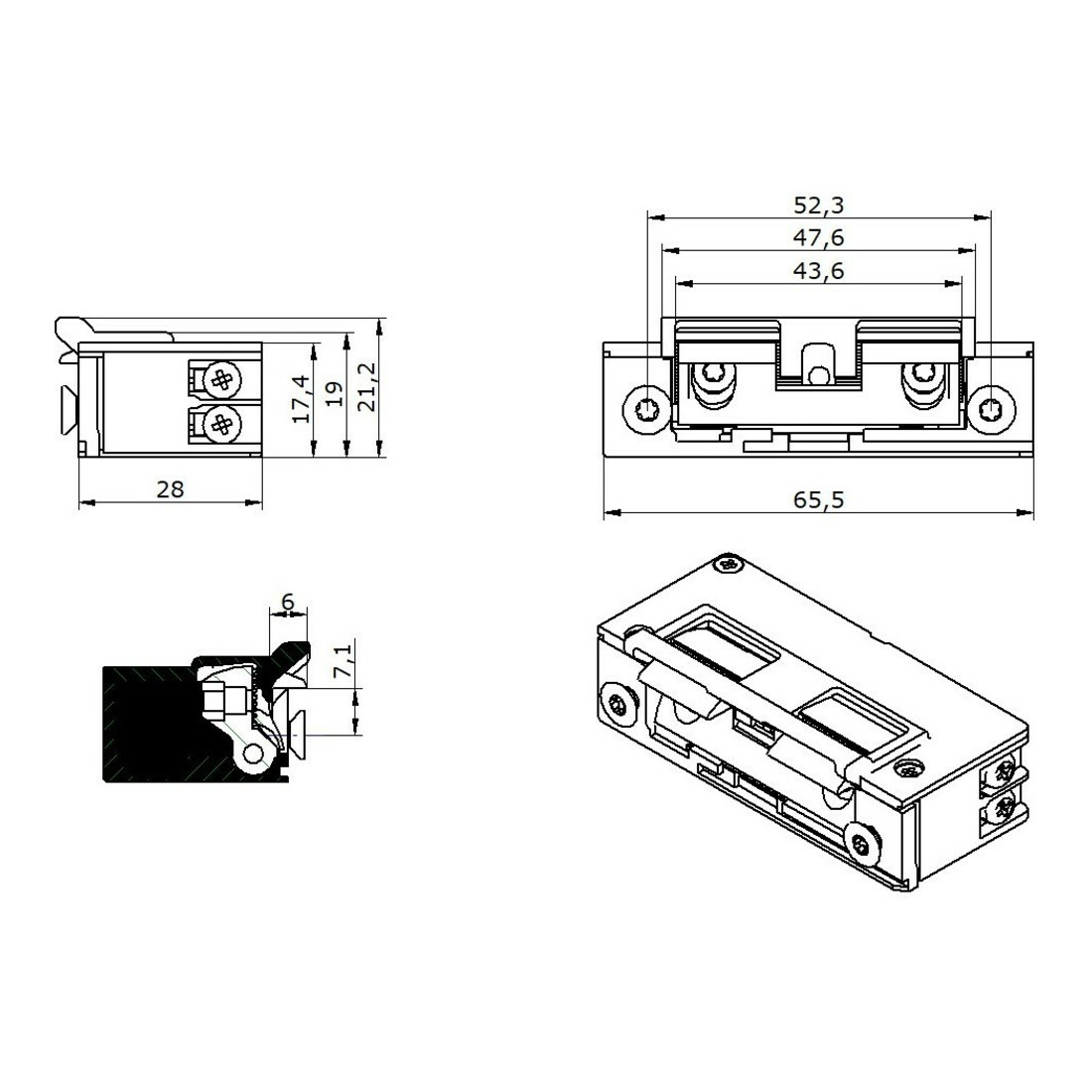 Opener & Closers E-Öffner 5U0X21 9-24V AC/DC AS+Fall