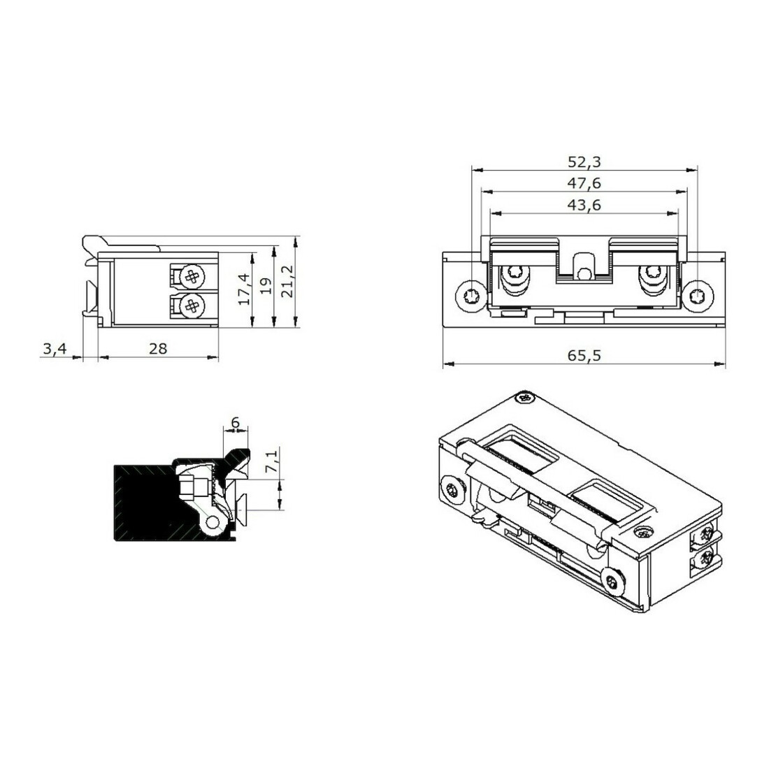Opener & Closers E-Öffner 5U1X21 9-24V AC/DC AS+mech+Fall