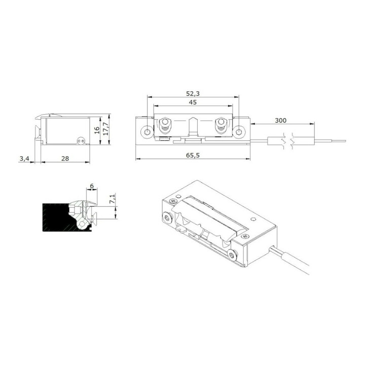 Opener & Closers E-Öffner 5UW1X10 9-24V AC /DC m.Ent. IP68