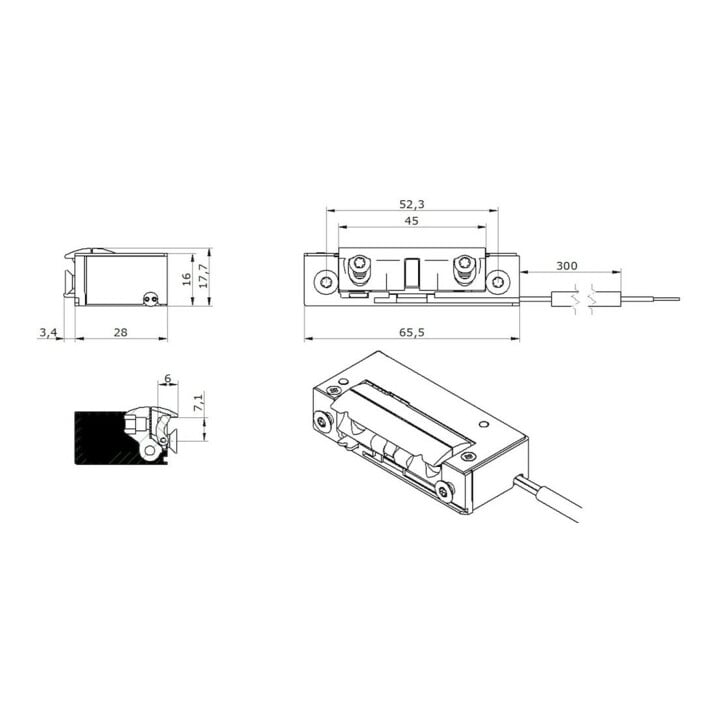 Opener & Closers E-Öffner 5UW3X10 9-24V AC /DC m.E.+A,IP68