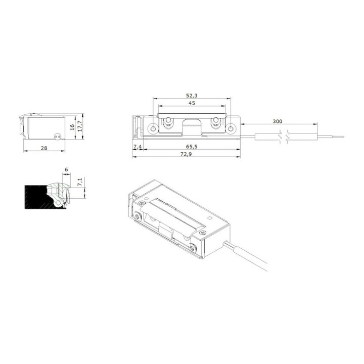 Opener & Closers E-Öffner 5UW8X10 12V DC S tr.m. Rü.IP68