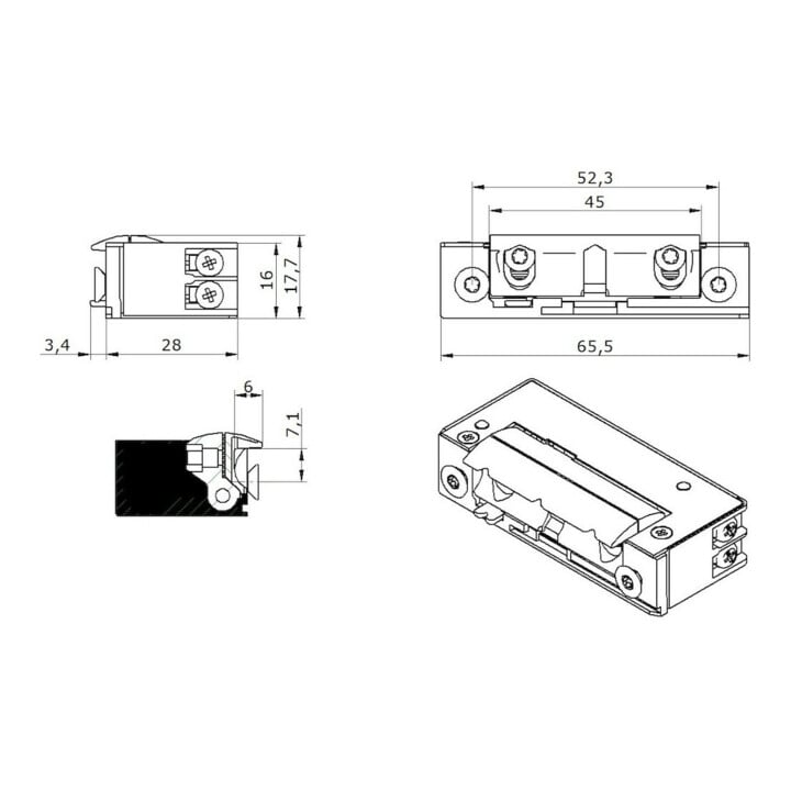 Opener & Closers E-ouvre-porte 51B10 6-14 V AC/DC courant méc. E