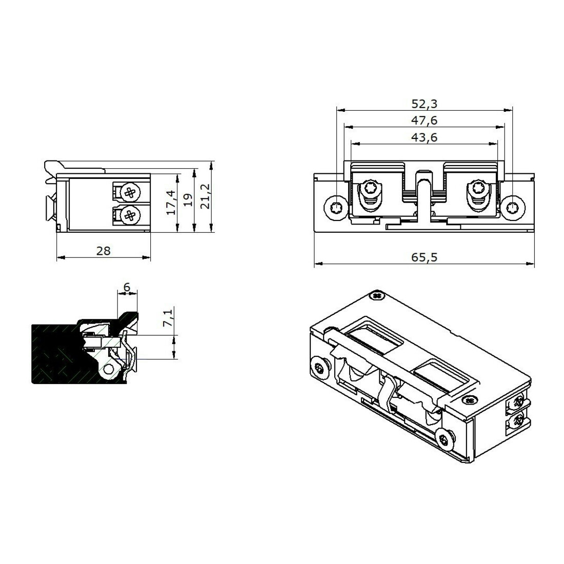 Opener & Closers E-ouvre-porte 5U2X21 9-24V AC/DC AS+Ar+Chute
