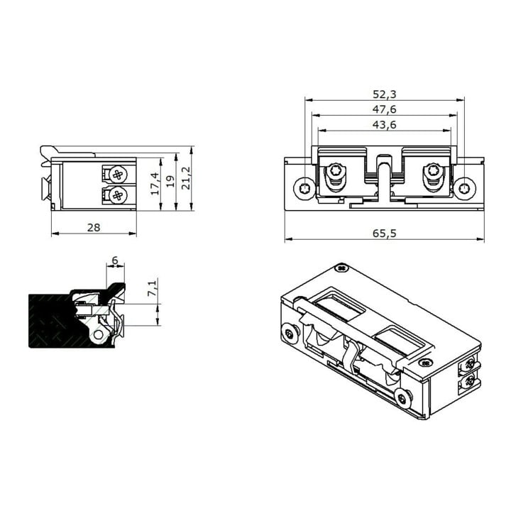 Opener & Closers E-ouvre-porte 5U2X21 9-24V AC/DC AS+Ar+Chute