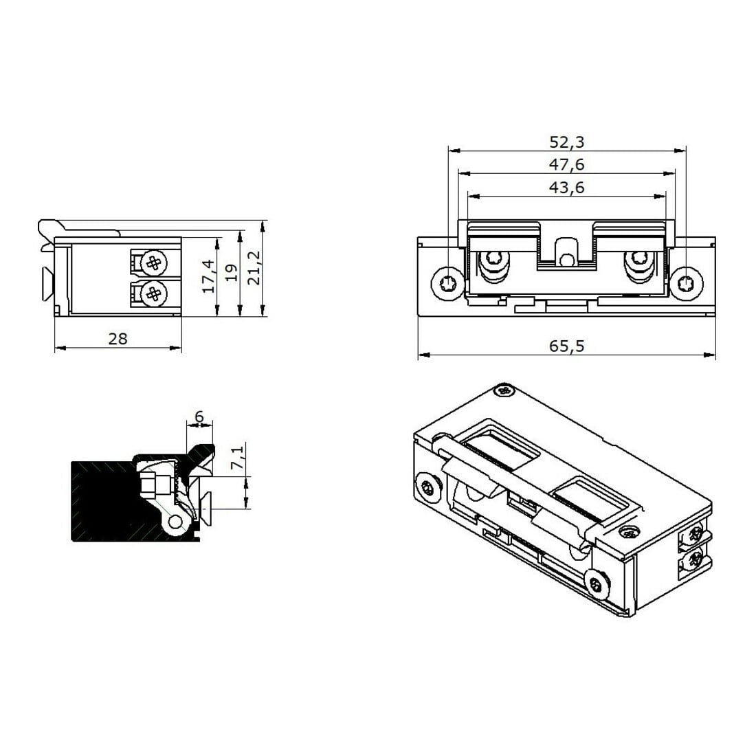 Opener & Closers E-ouvre-porte FS 5UF0X21 9-24V AC/DC AS+Falle