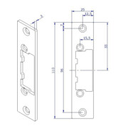 Opener & Closers Plaque de fermeture courte, acier inoxydable-3