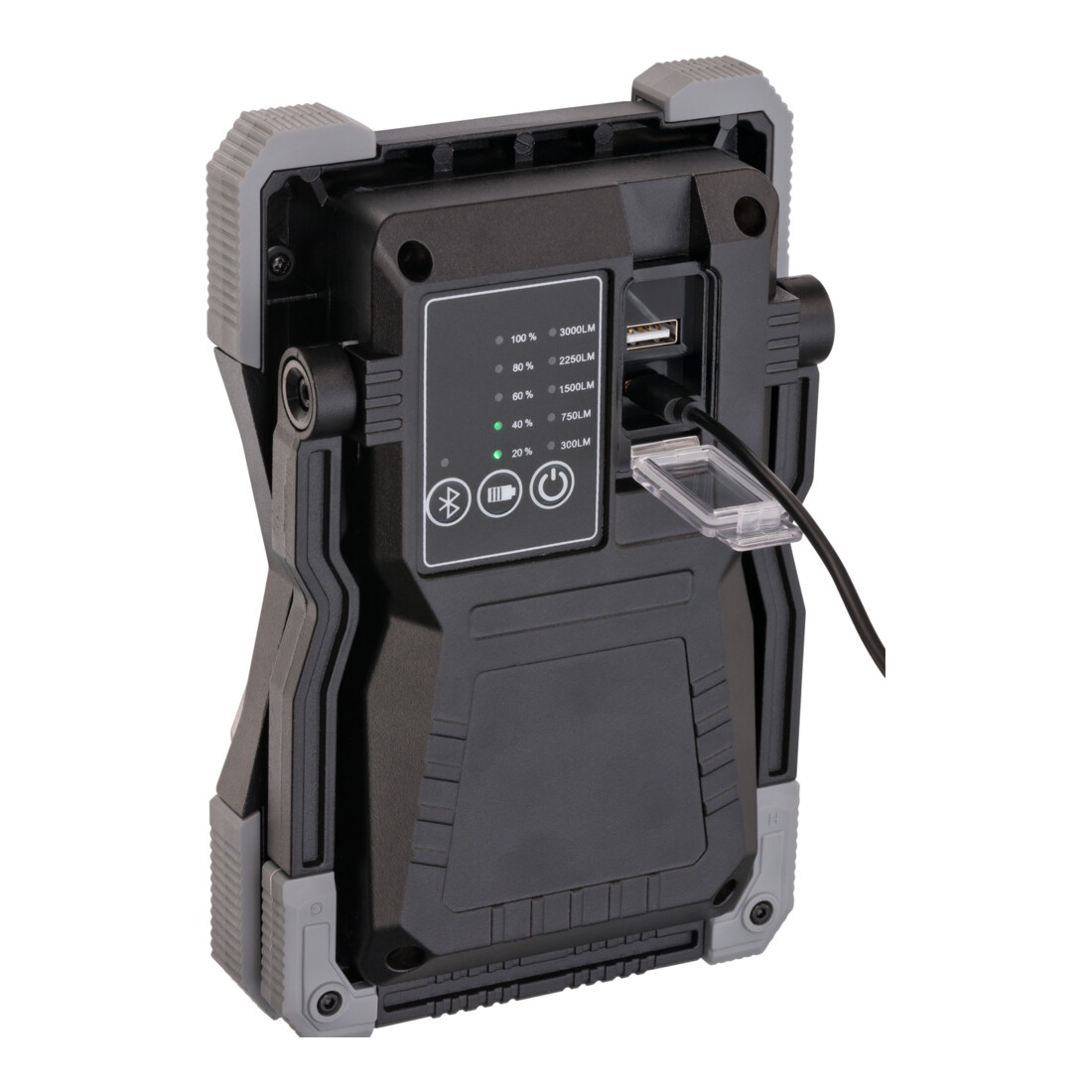 Oplaadbare LED-schrijnwerper RUFUS 3010 MA, 3000lm, IP65, met Bluetooth®-luidspreker