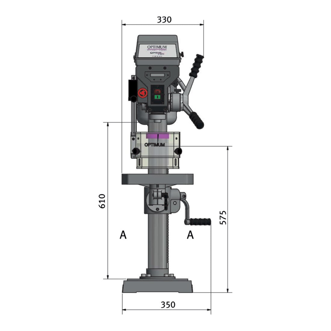 OPTI-DRILL Tischbohrmaschine D 23 Pro 400V 25mm MK2 200-2440min-¹
