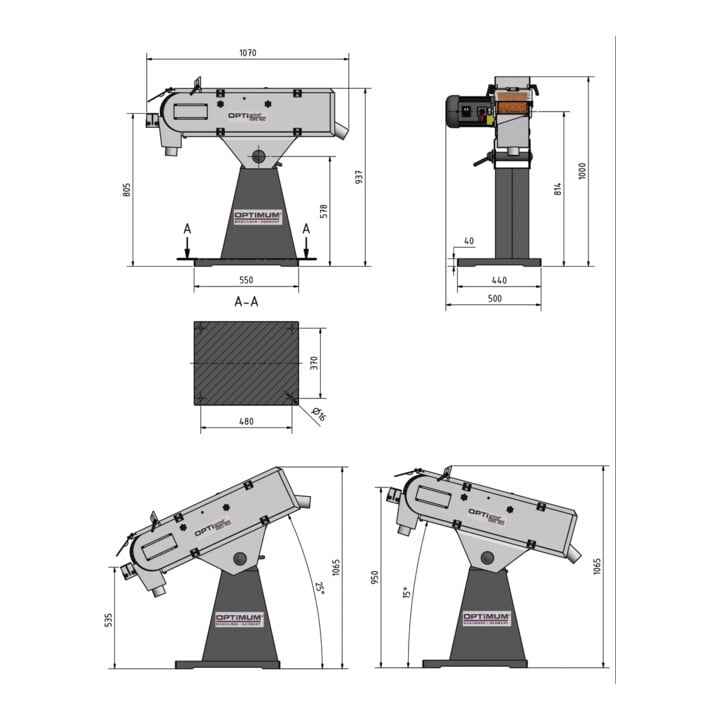 Optimum Bandschleifmaschine OPTIgrind GBS 150