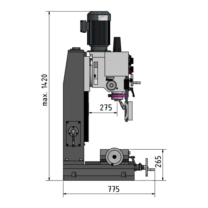Optimum Bohr-Fräsmaschine OPTImill MB 4