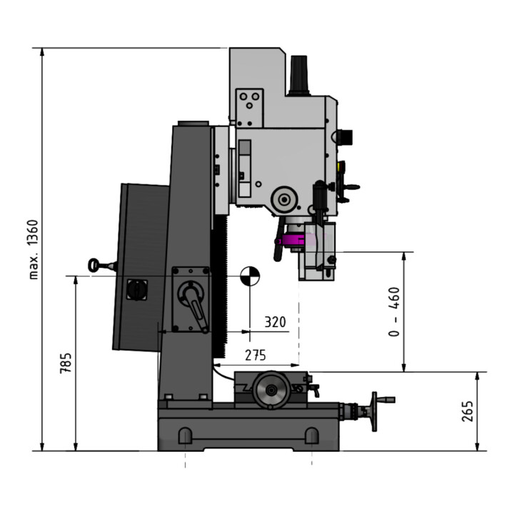 Optimum Bohr-Fräsmaschine OPTImill MB 4SV