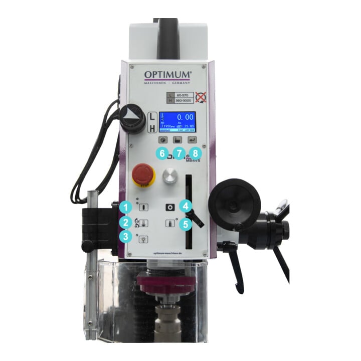 Optimum Bohr-Fräsmaschine OPTImill MB 4SVD Servoantrieb digitale Anzeige