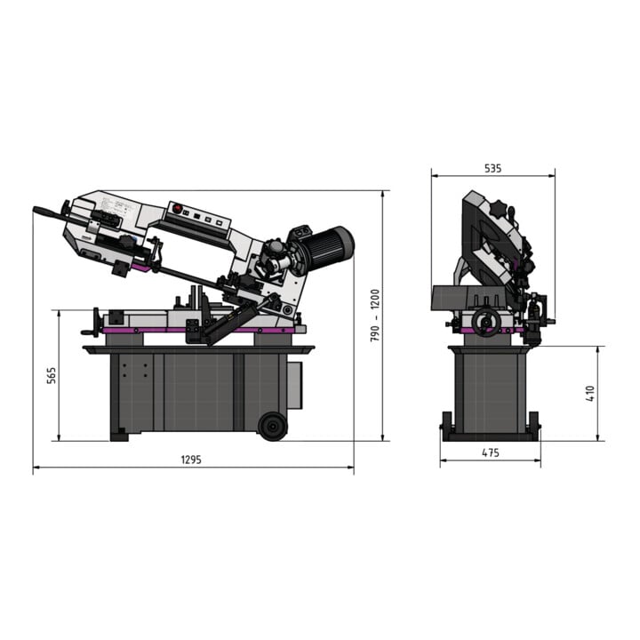 OPTIMUM Getriebe-Metallbandsäge OPTIsaw SD 200G