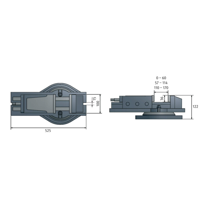 Optimum Hydraulischer Fräsmaschinenschraubstock HMS 100