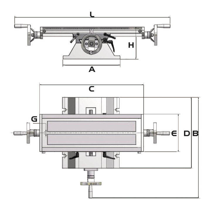OPTIMUM Kreuztisch KT 180 einstellbare Handradskala 0,05 mm