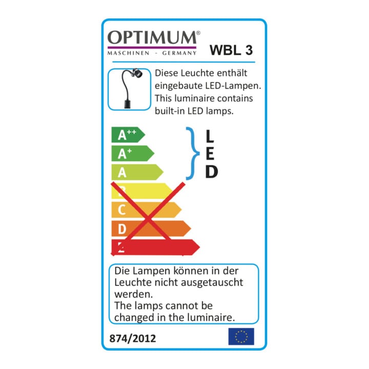 Optimum LED-Werkbankleuchte WBL 3 520 mm Armlänge 480 Lm Lichtstärke