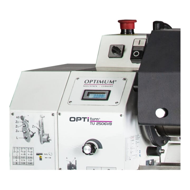Optimum Leitspindeldrehmaschine OPTIturn TU 2506VB digitale Drehzahlanzeige