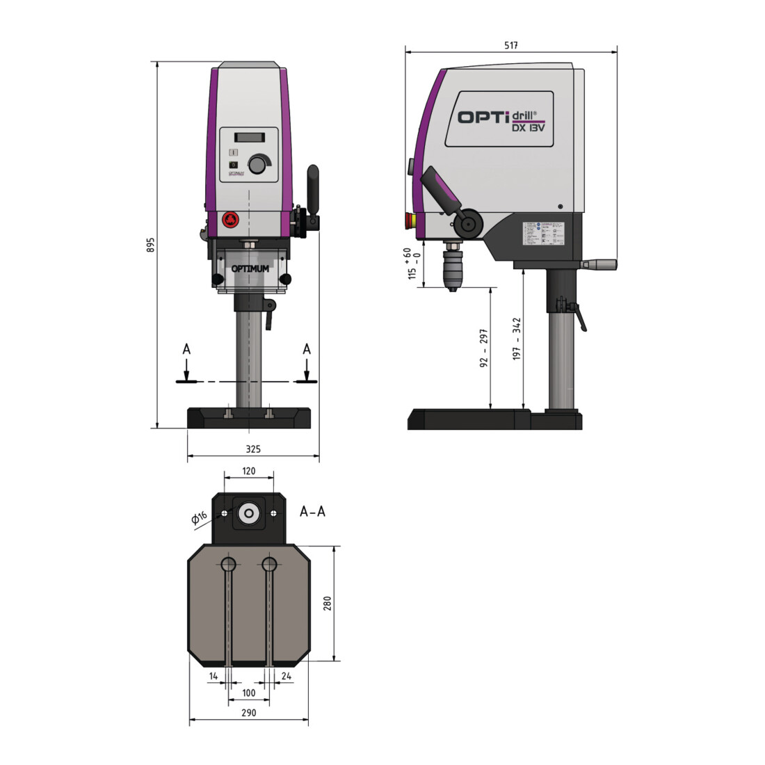 Optimum Perceuse à colonne OPTIdrill DX 13V