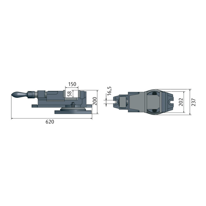 Optimum Präzisions-Maschinenschraubstock FMS 200