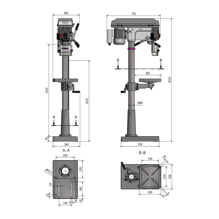 Optimum Säulenbohrmaschine OPTIdrill D 26Pro Aktions Set