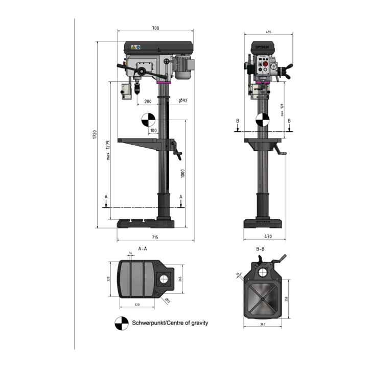 Optimum Säulenbohrmaschine OPTIdrill DH 28FS