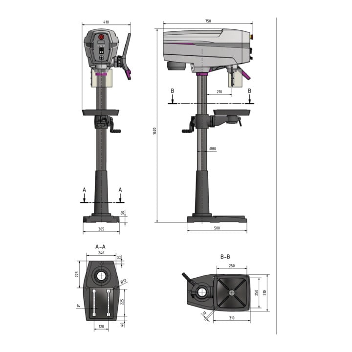 Optimum Säulenbohrmaschine OPTIdrill DP 26-F 400 V