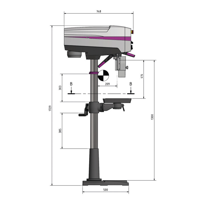OPTIMUM Säulenbohrmaschine OPTIdrill DP 26-F 400 V Set