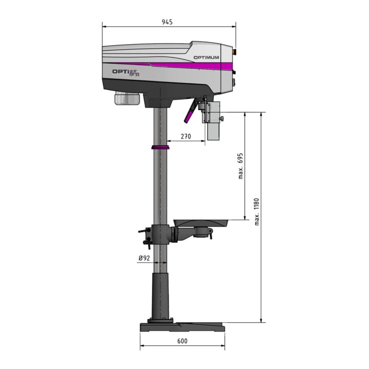 OPTIMUM Säulenbohrmaschine OPTIdrill DP 33 Aktions-Set inklusive Maschinenschraubstock