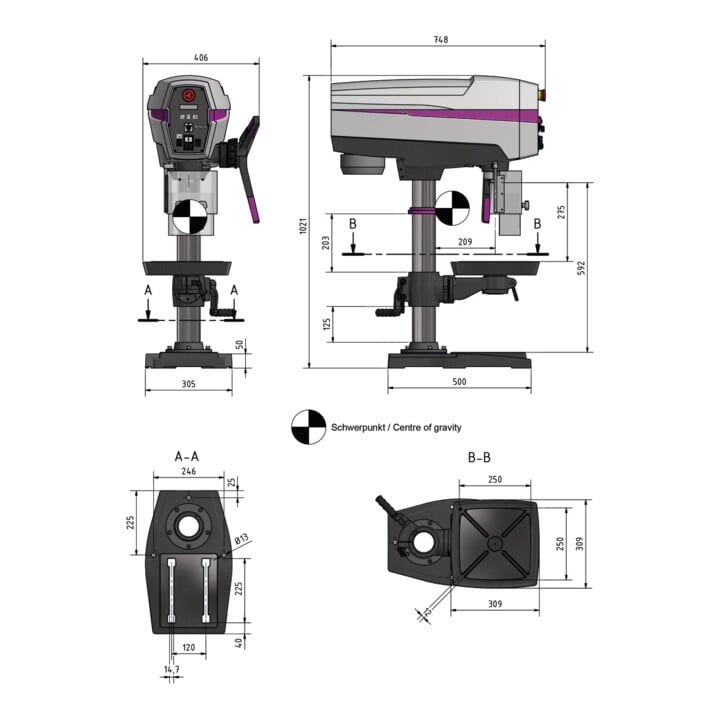OPTIMUM Tischbohrmaschine OPTIdrill DP 26-T 230 V