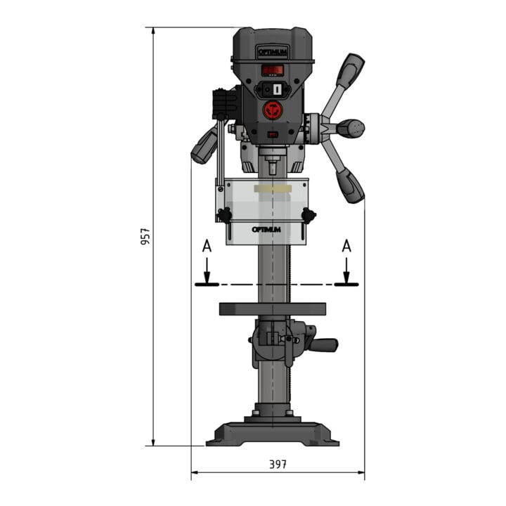 OPTIMUM Tischbohrmaschine OPTIdrill DQ 20V