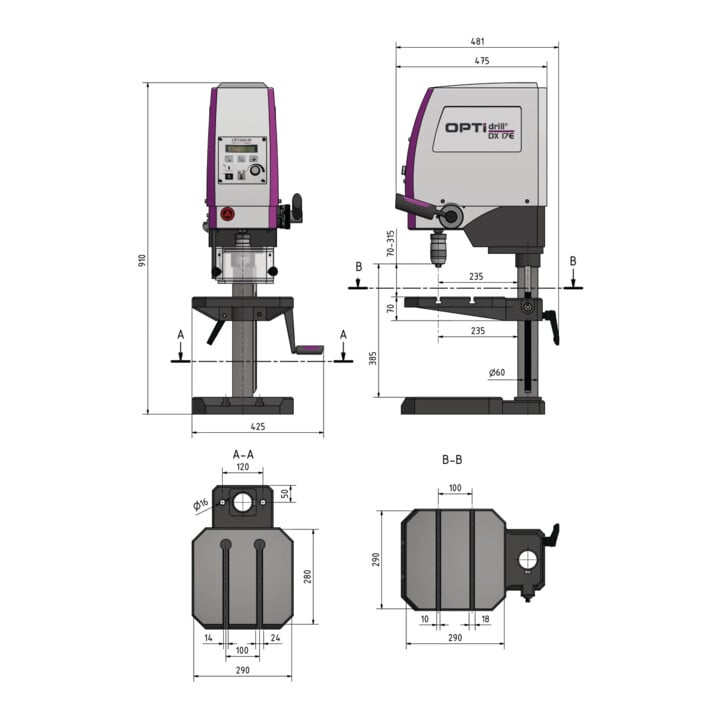 Optimum Tischbohrmaschine OPTIdrill DX 17E