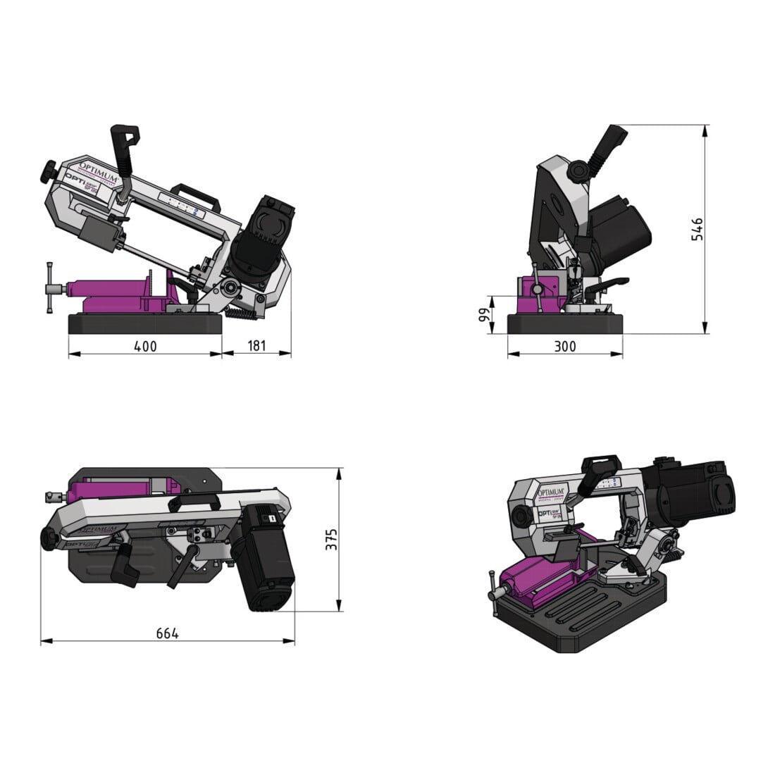OPTIMUM Vario Bandsäge OPTIsaw SP13V 230V/1Ph/50Hz