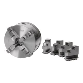 Optimum Vierbacken-Drehfutter Guss Camlock Ø200mm DIN ISO 702-2 Nr.6 zentr.spannend